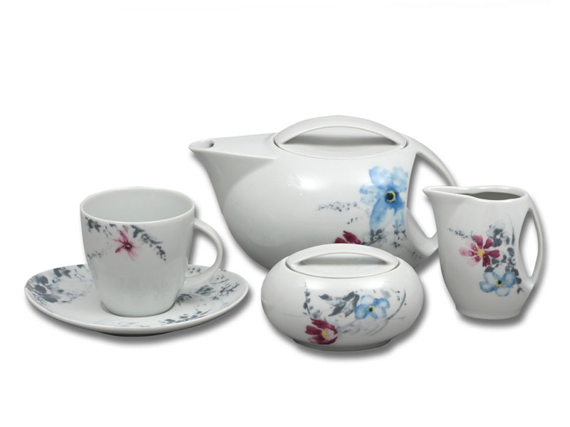 Tea service for 6 persons flowers "Loos" 6/24