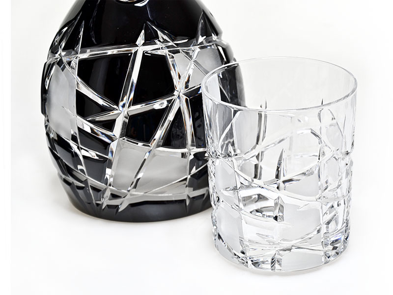 MARS crystal carafe and whiskey glass