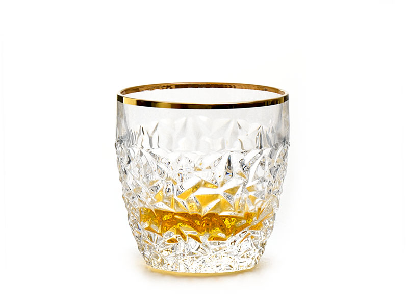Whisky glasses "NICOLETTE GOLD RIM" 350 ml 