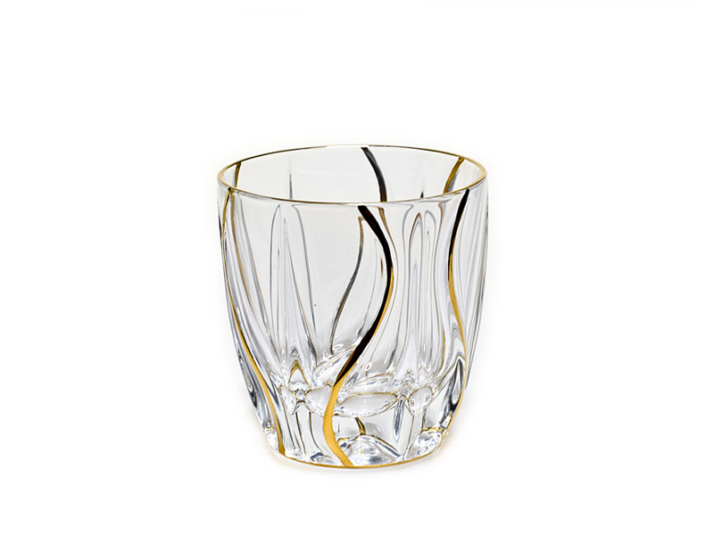 Zdobiona szklanka do whisky OCEAN GOLD Bohemia
