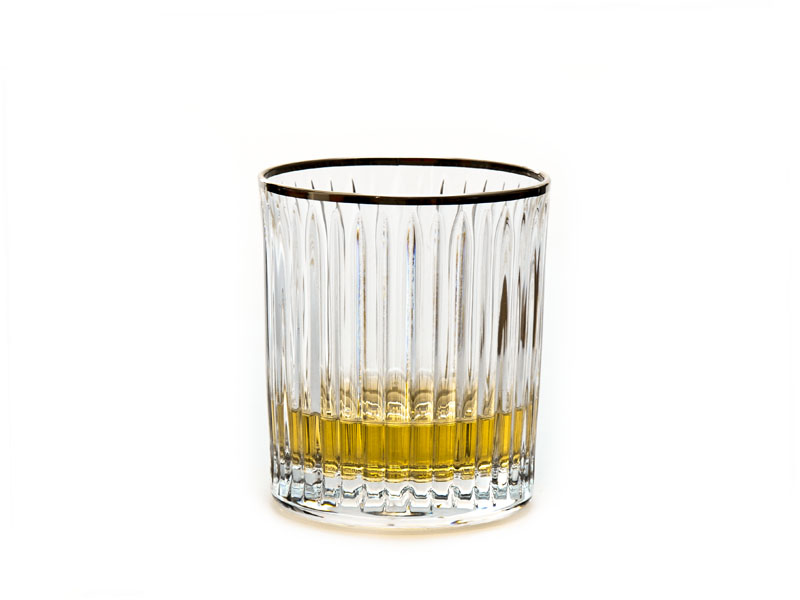 "SKYLINE" whisky glasses with platinum rim 320 ml