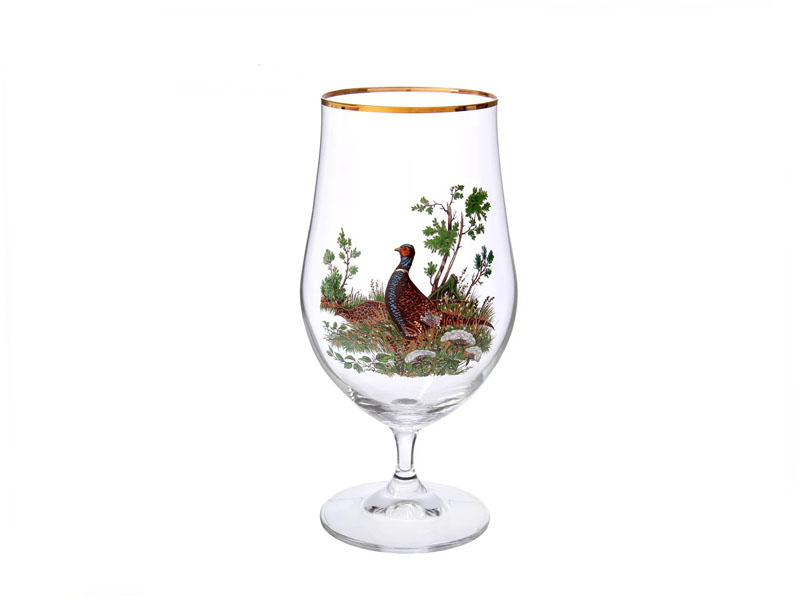 Beer glass hunting pheasant