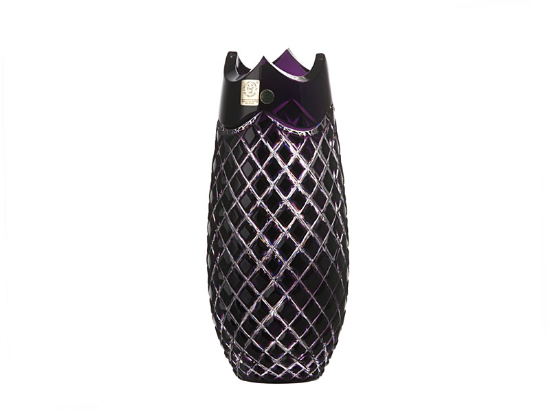 QUADRUS crystal vase, purple