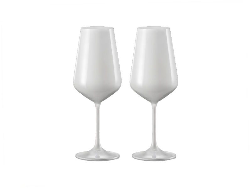 Wine glasses SANDRA BLACK & WHITE 450ml 2 white
