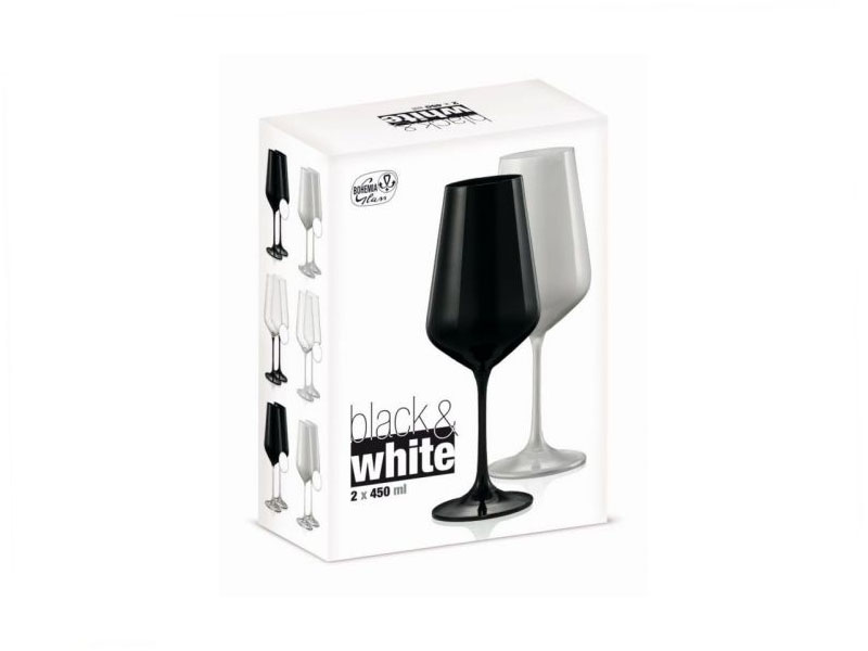 Pudełko kieliszków do wina SANDRA BLACK & WHITE Bohemia