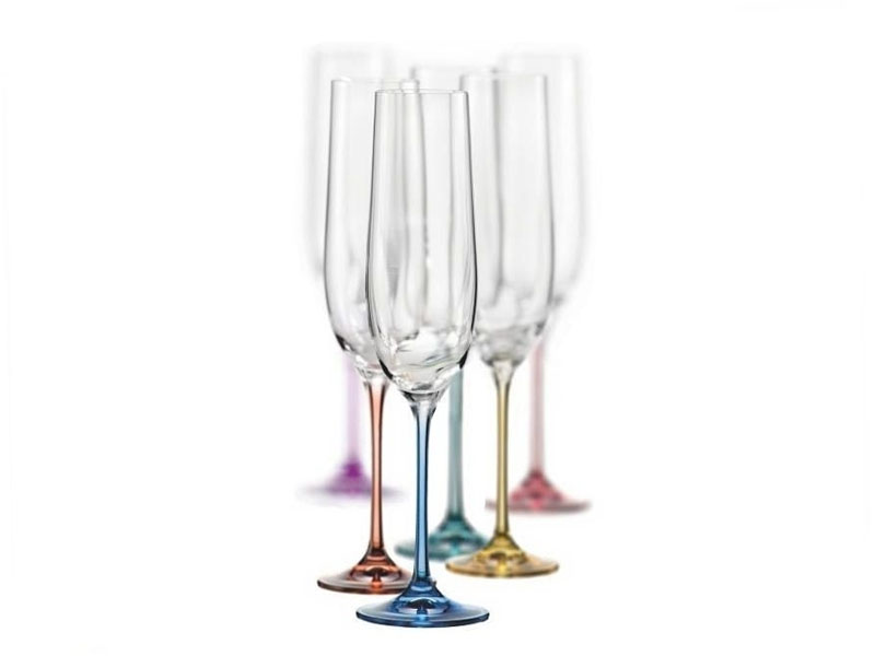 Colorful SPECTRUM champagne glasses, 190 ml