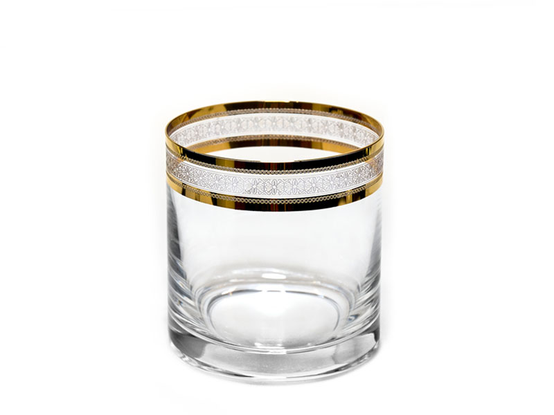 Duża szklanka do whisky zdobiona BARLINE 410 ml Bohemia