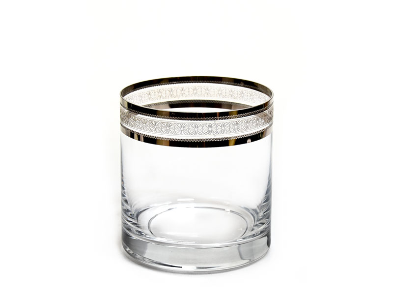 Szklanki do whisky "BARLINE" 410 ml srebrny ornament
