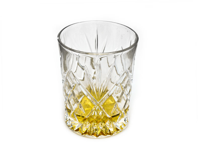 Crystal glass with whiskey