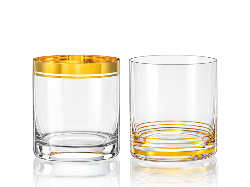 Szklanki do whisky ze złotym zdobieniem HARMONY BARLINE 280 ml