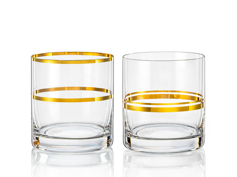 Szklanki do whisky ze złotym zdobieniem HARMONY BARLINE