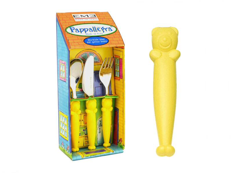 yellow cutlery for children