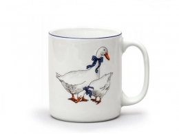 Kubek porcelanowy biały w gęsi