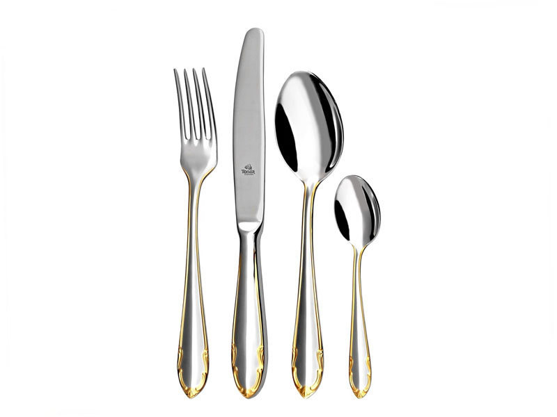 Set of gold-plated cutlery for 6 people Classic Gold 30 piec