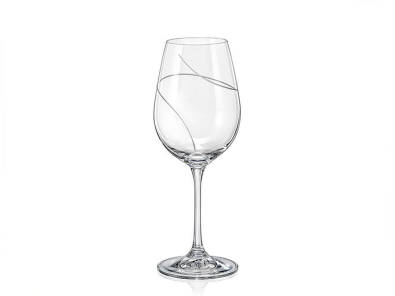 Decorated red wine glass UP