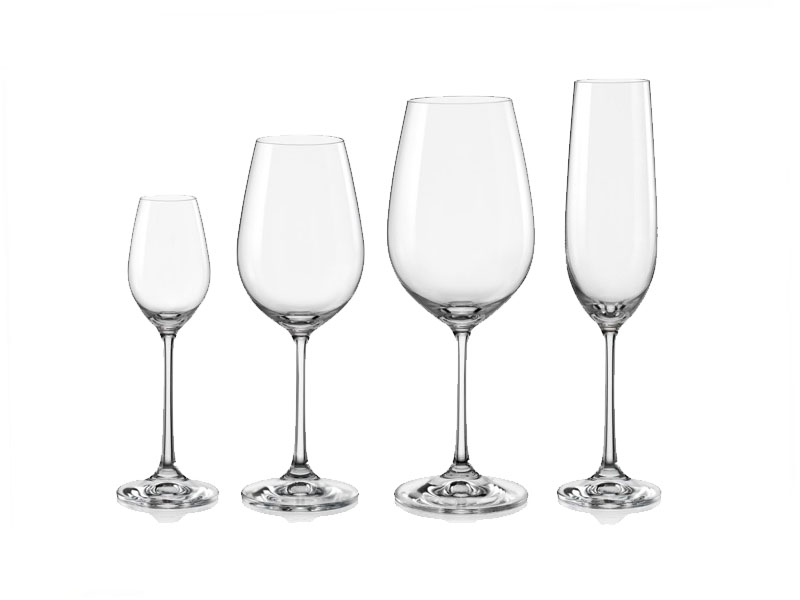 VIOLA Crystalex Bohemia collection of glasses