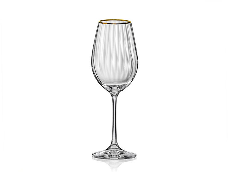 "Waterfall Gold Rim" wine glasses 350 ml