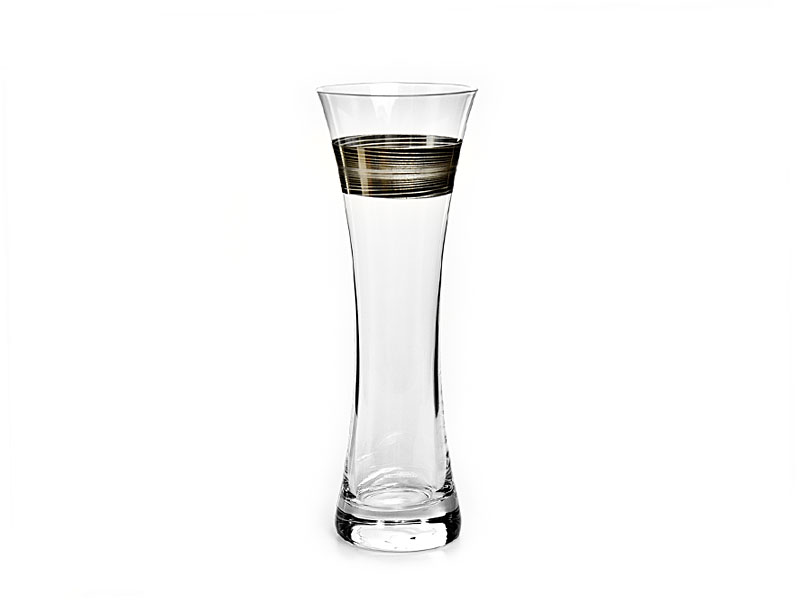 Dekorierte Vase - Silberstreifen - 195mm