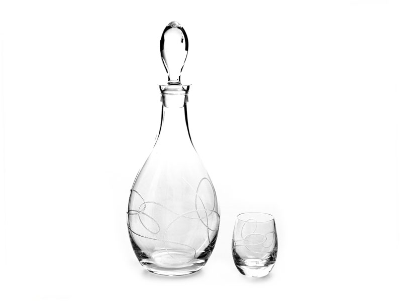 Decanter and glasses for liqueurs 1+6 "String"