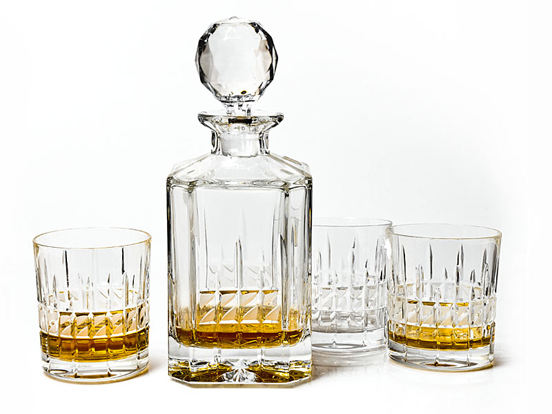 Crystal whisky set carafe and tumblers 1+6